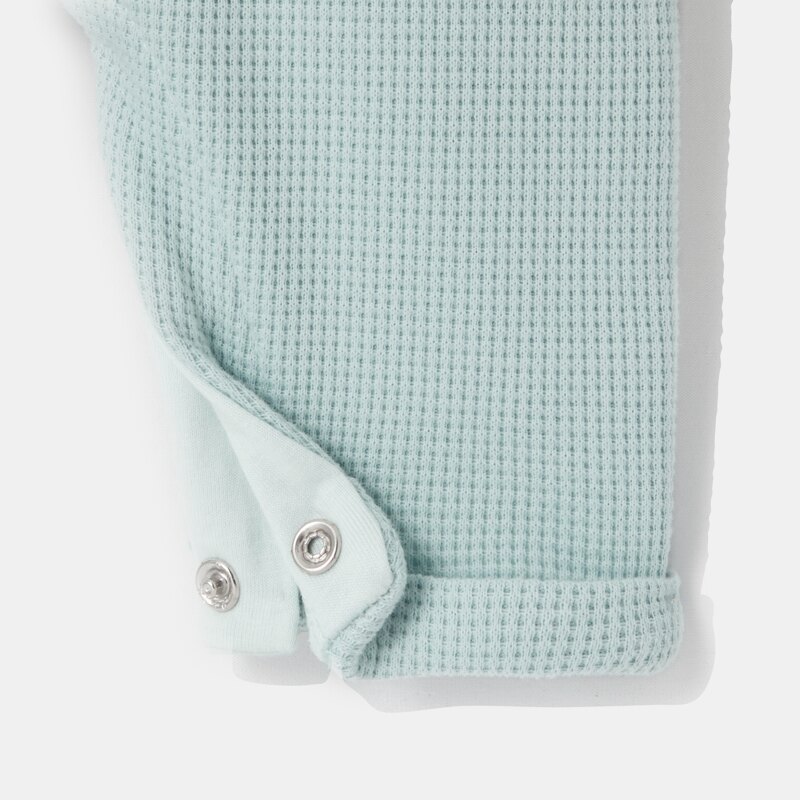 Salopette en coton nid d'abeille avec t-shirt intégré turquoise naissance Absorba Turquoise