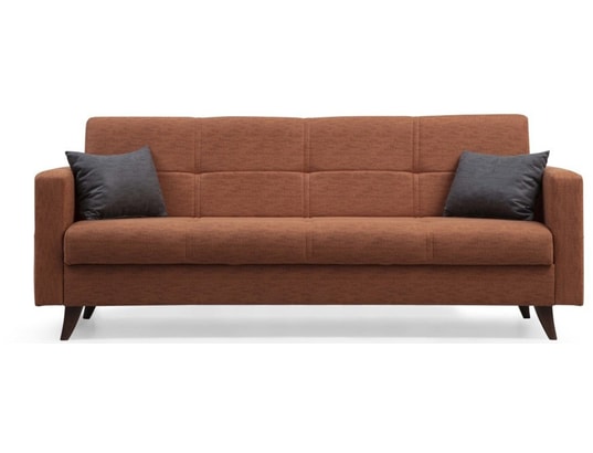 CONCEPT1 - Canapé lit Polya 3 places rouge carrelage 205 x 75 x h86
