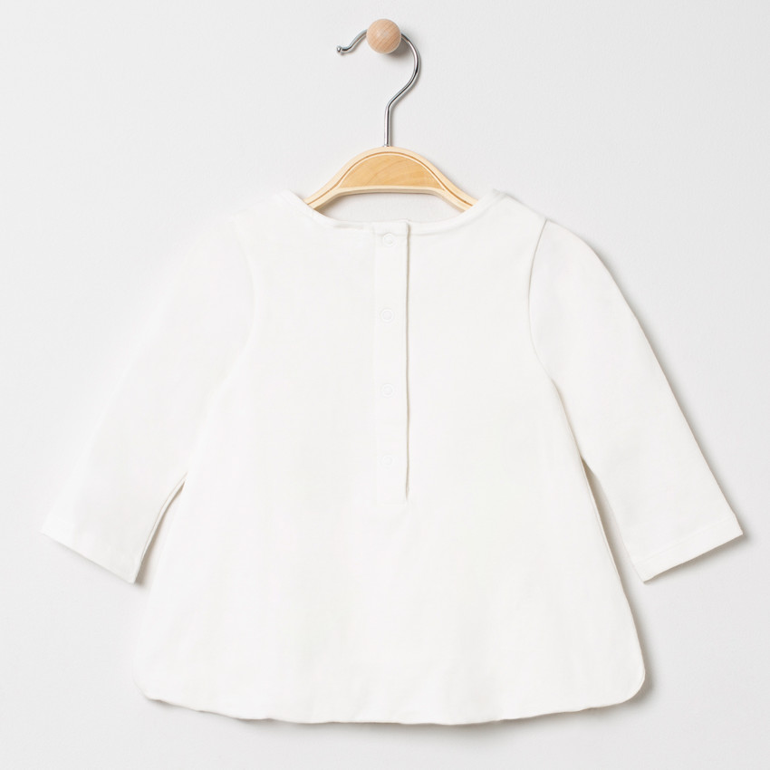 Tunique manches longues print coeurs en coton