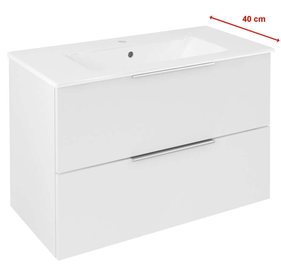 Sapho Cirasa Compact wastafel onderkast 78x39x54cm wit glans