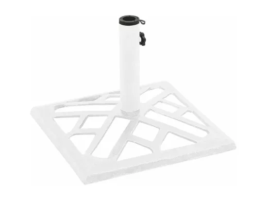 Socle de parasol Blanc 44x44x31 cm Fonte