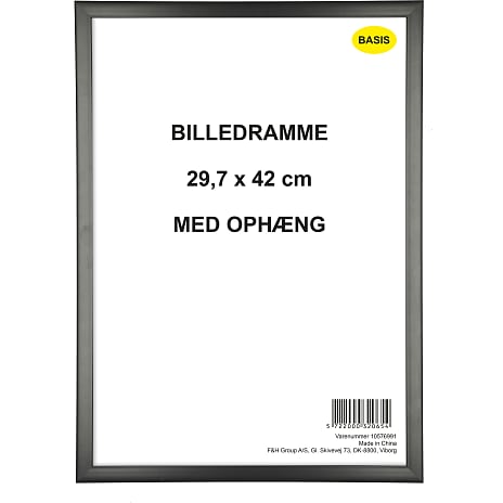 Ramme i sort - 29,7x42 cm