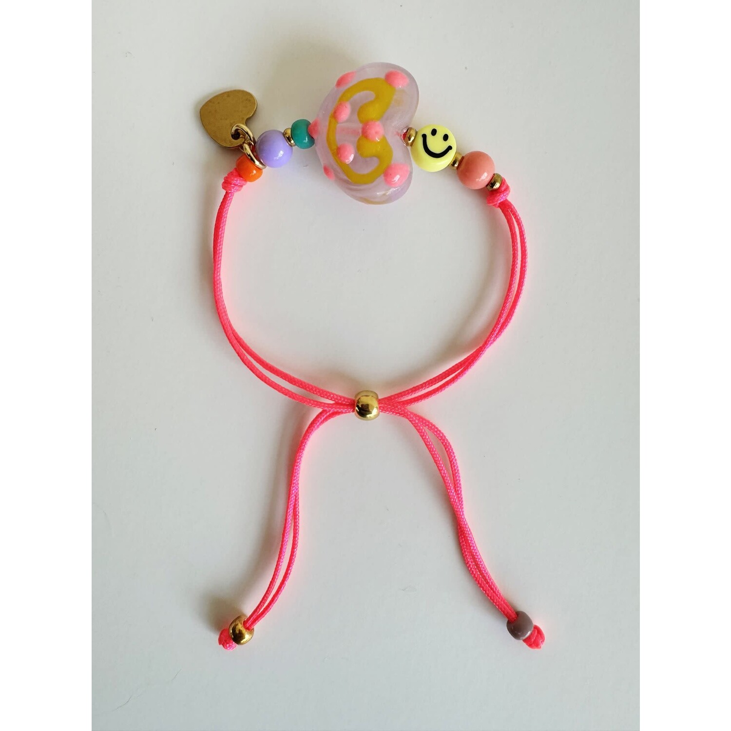 By Melo | Armbandje liefde roze (touw)