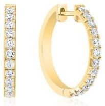 Geelgouden dameshoepel met diamant