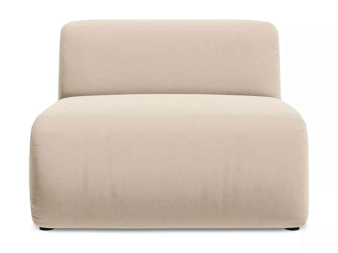 Fauteuil pour canapé modulable en velours - beige clair - EKAHI