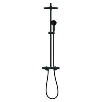 Grohe regendoucheset Quickfix Vitalio Start met handdouche en thermostaatkraan 2 standen zwart