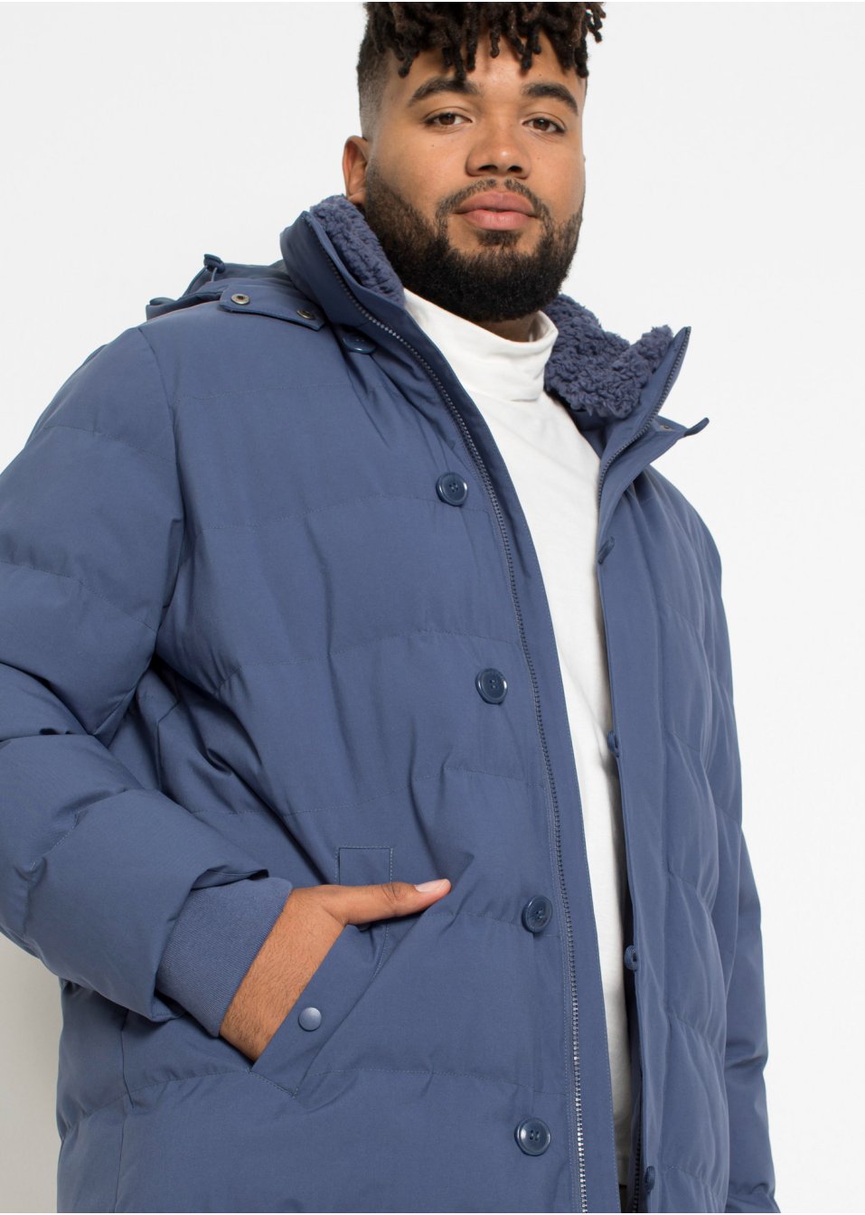 Parka longue à capuche amovible