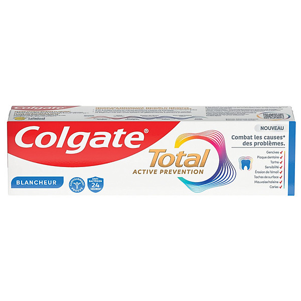Dentifrice Colgate Blancheur Total Active Prevention, tube de 75 ml