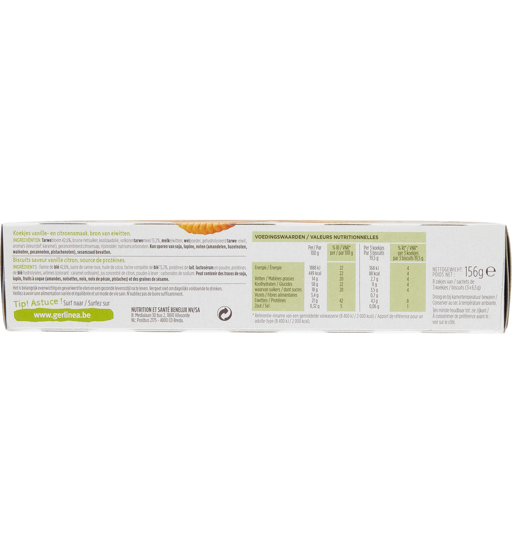 Gerlinéa Koekjes Vanille & Citroen smaak (156 gr)
