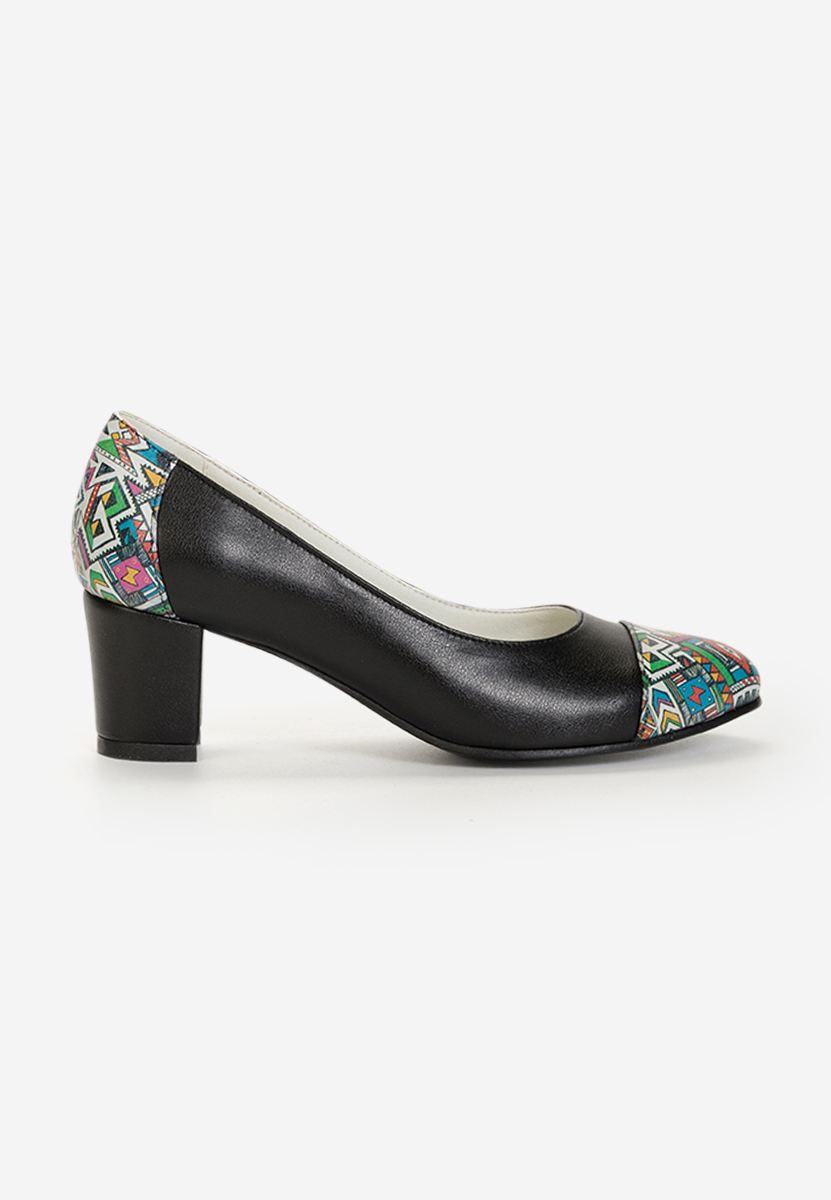 Chaussures femme en cuir naturel noirs Marusia V2