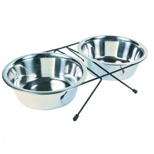 Comedouro e bebedouro Trixie Easy On Feet em aço inoxidável para cães