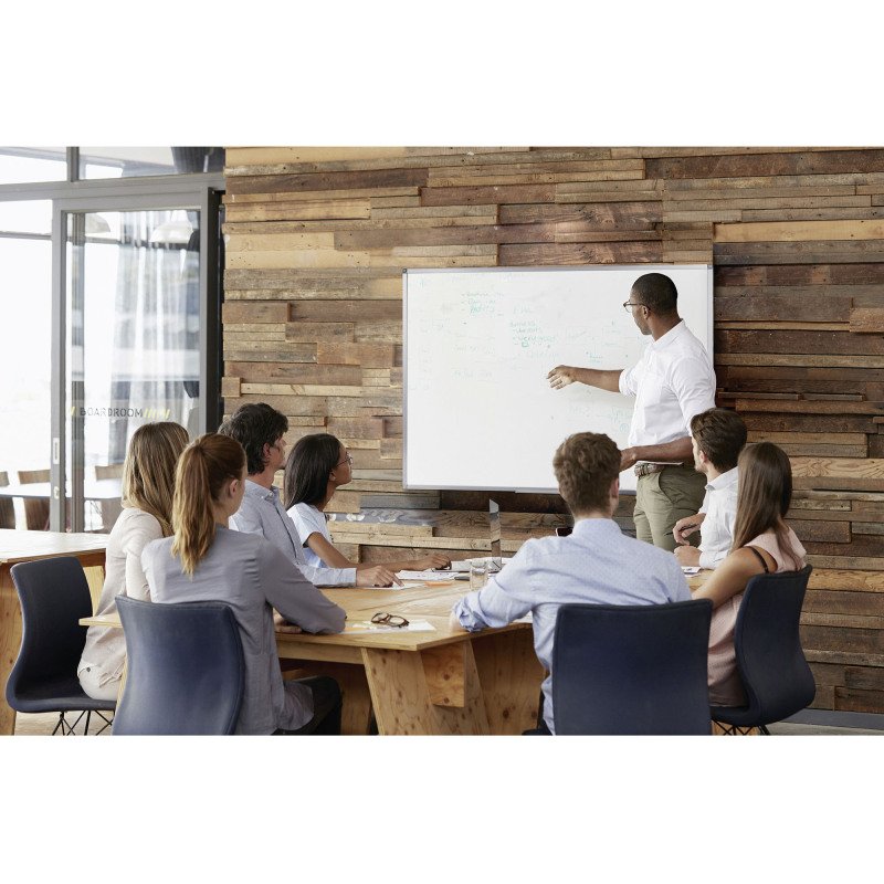 Tableau blanc acier laqué cadre aluminium 150 x 100 cm Ayda Bi-Office