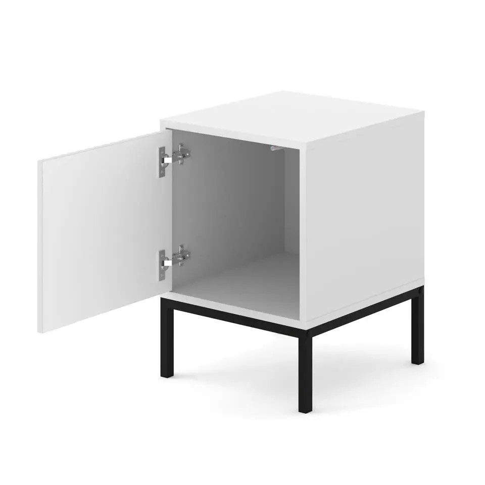 Bureaucontainer Ravenna - wit/zwart - Metall - 41x40x55 cm