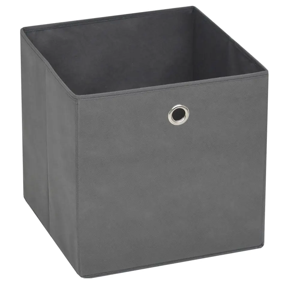 vidaXL - Opbergbox - Grijs - Stof - 4 stuks