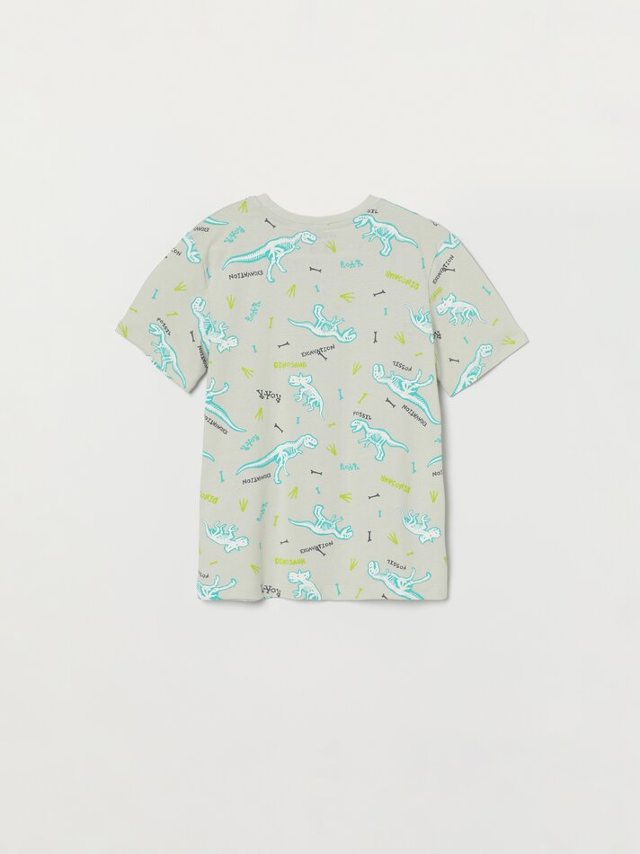 Conjunto de pijama estampado - Cinza claro