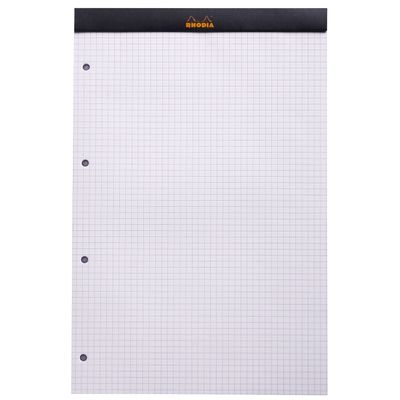 Rhodia - Bloc notes - A4 + - 160 pages - petits carreaux - noir