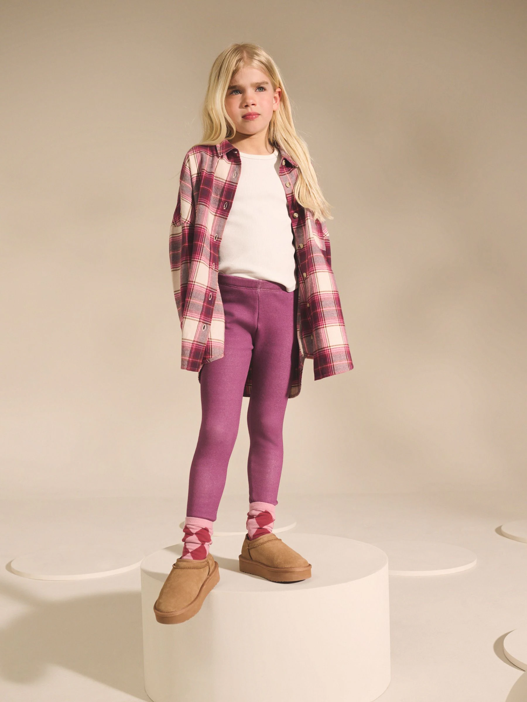 Roze - Behaaglijke legging met fleecevoering (3-16 jr)
