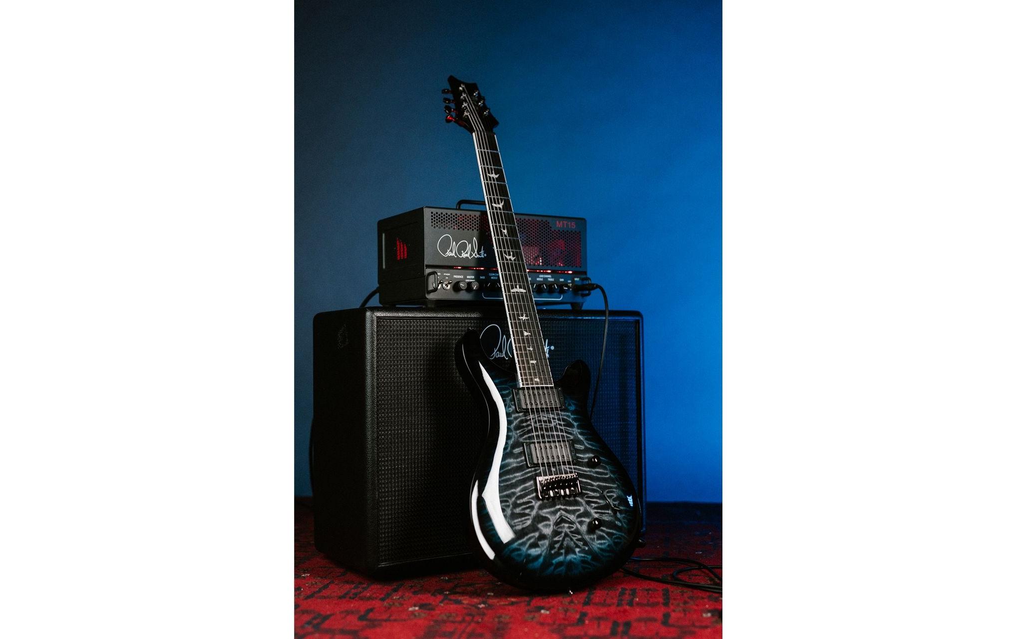 E-Gitarre SE Mark Holcomb SVN, 7-seitig – Holcomb Blue Burst<br>Mark Holcomb 7-saitiges Signature-Modell