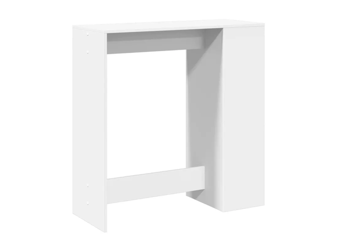 Table de bar avec étagères blanc bois d'ingénierie