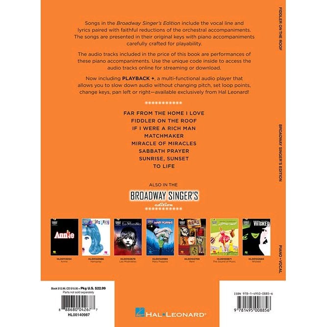 Hal Leonard - Broadway Singer's Edition: Fiddler On The Roof