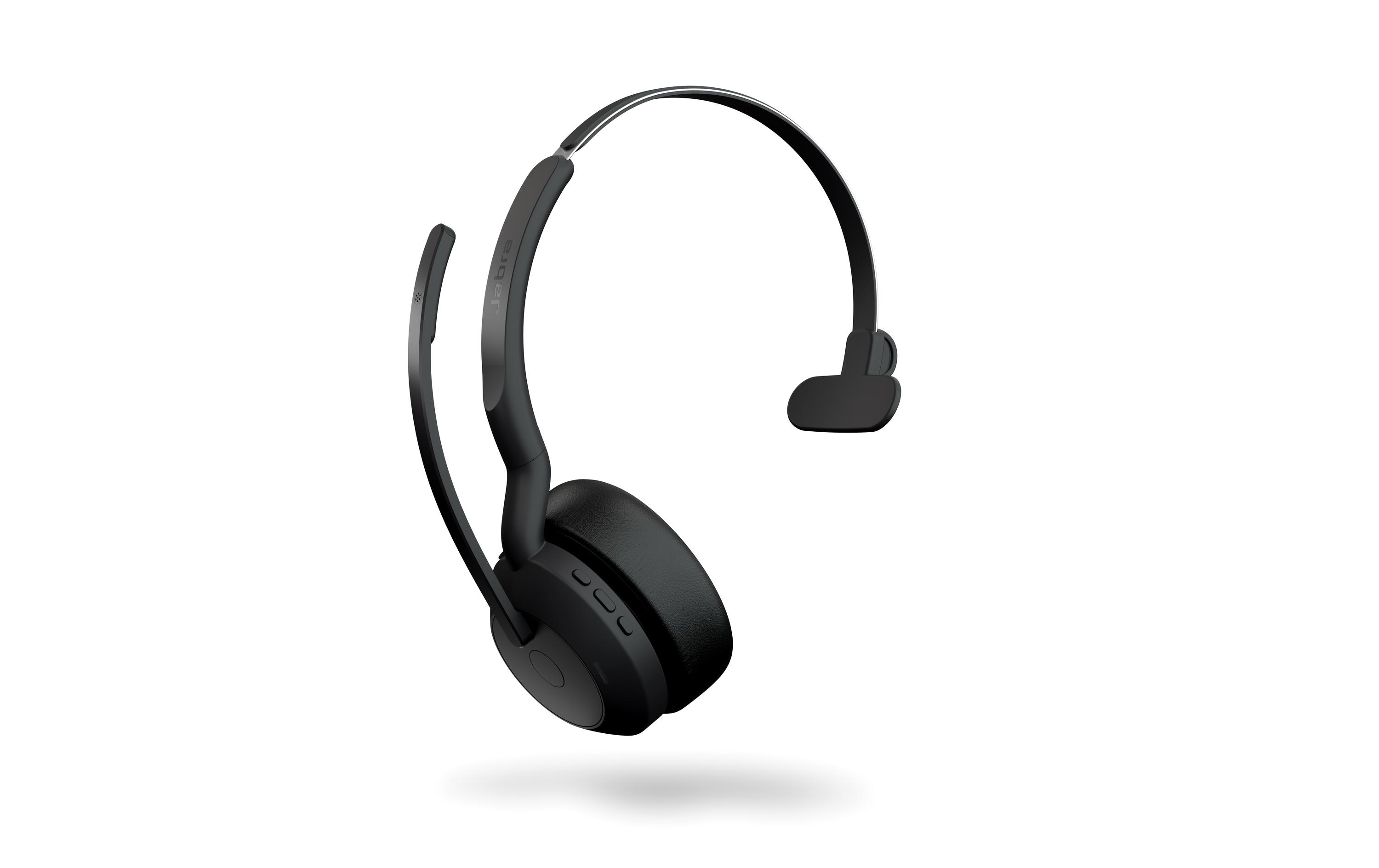 Headset Evolve2 55 Mono UC, USB-A, inkl. Ladestation<br>Das professionelle Headset, mit dem Sie alle Aufgaben erledigen können, die Ihr hybrider Arbeitstag mit sich bringt