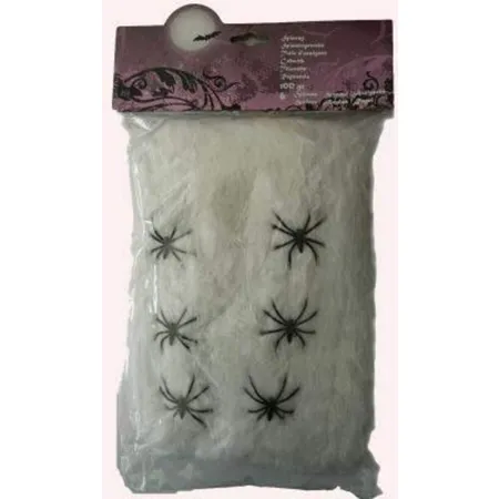 Festartikel Müller Deko Spinnennetz ca. 100g weiss mit6 Spinnen