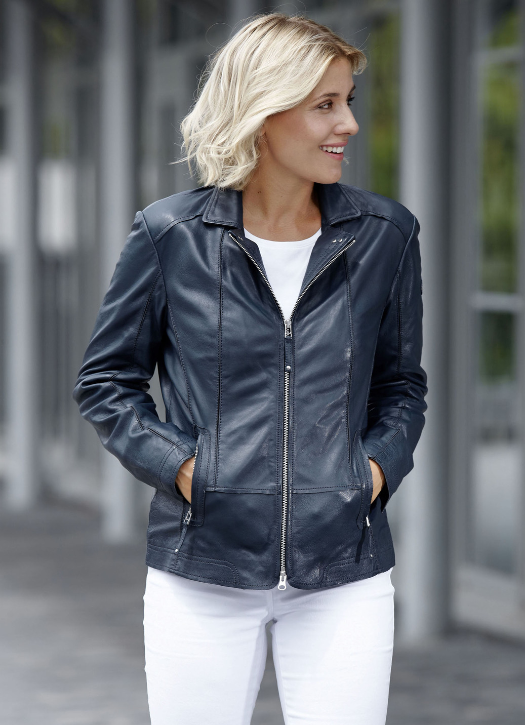 Lederkurzjacke von „Cabrini“