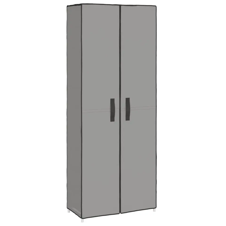 vidaXL - 10-lagen Schoenenkast met 2 deuren - Grijs - Stof - 60x30x166 cm