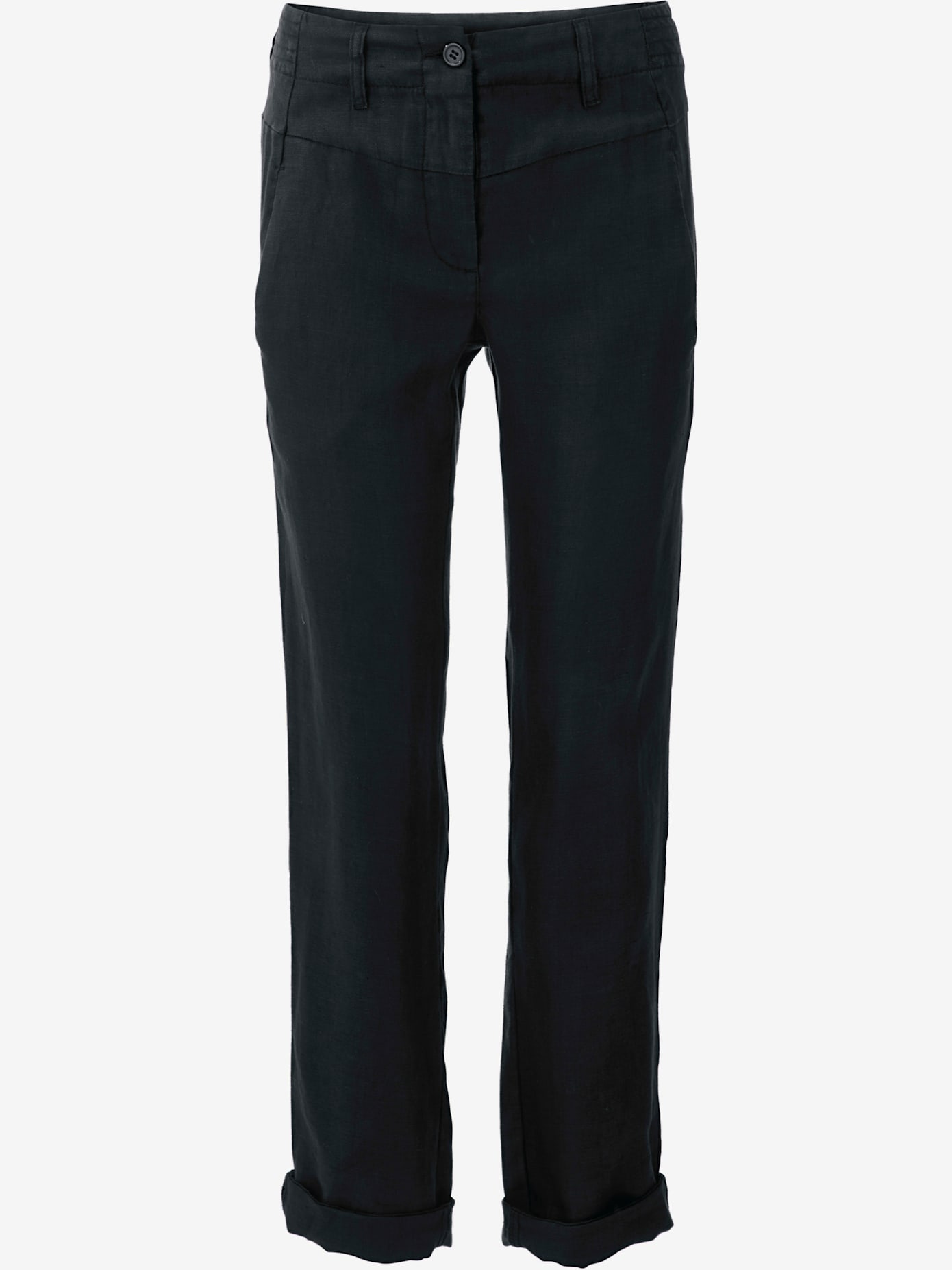 Pantalon en lin style soigné, poches fendues