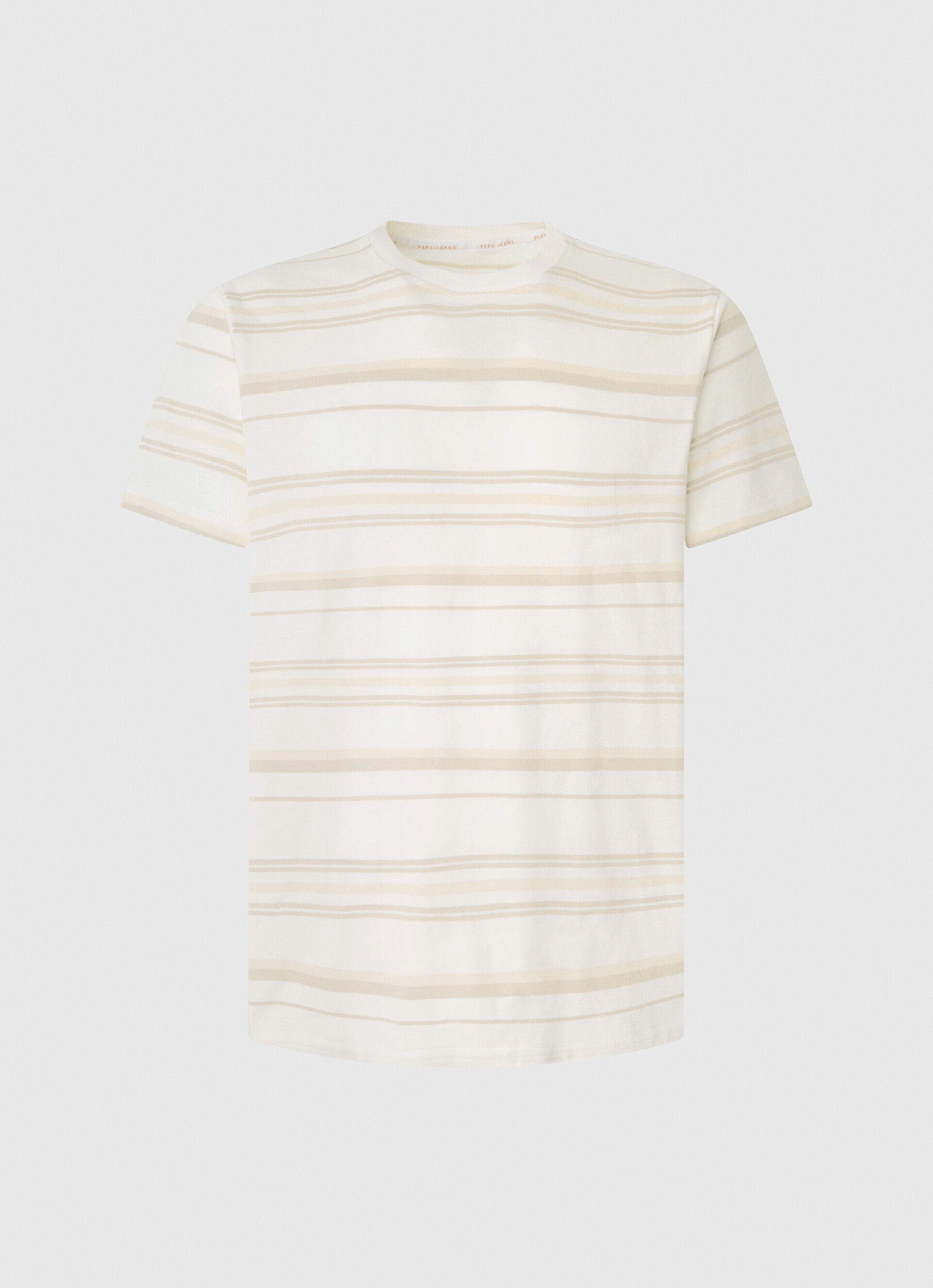 CAMISETA COM ESTAMPA LISTRADA - branco-sujo