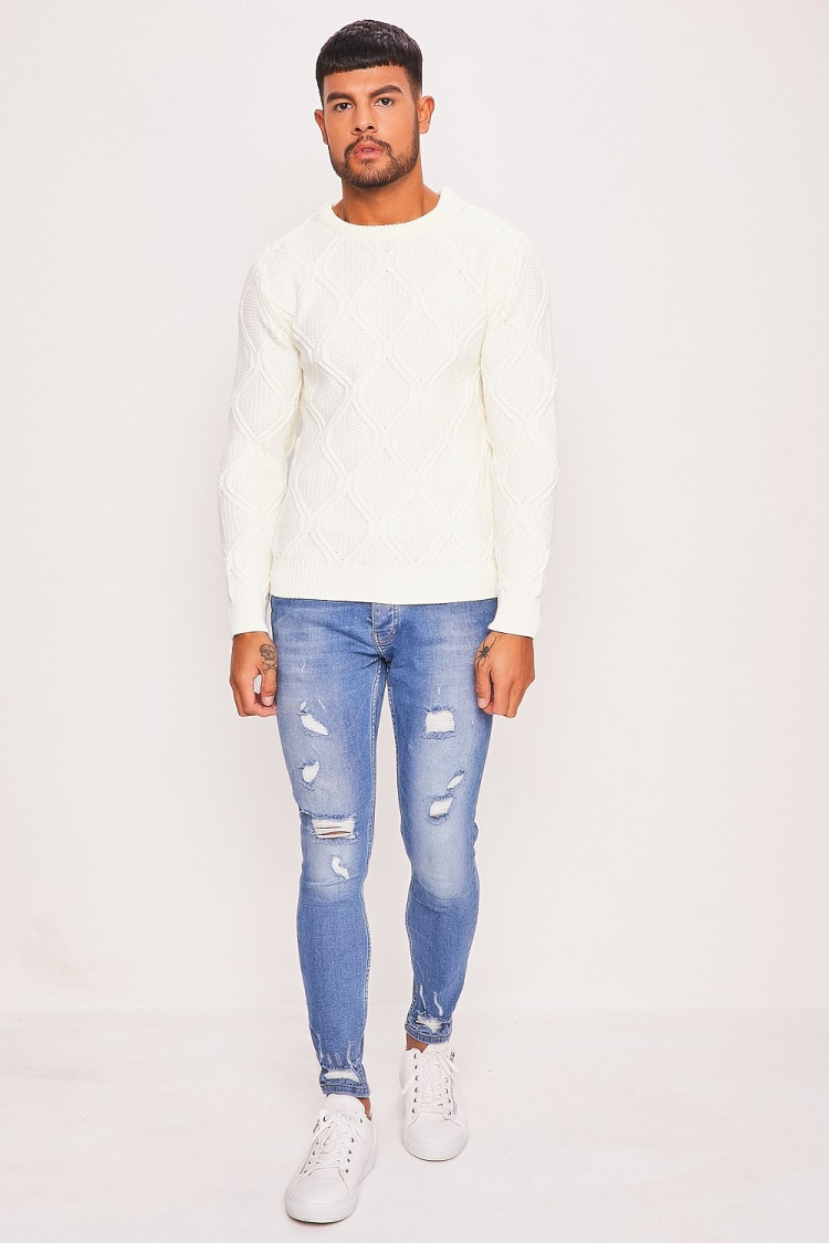 Pull en maille blanc