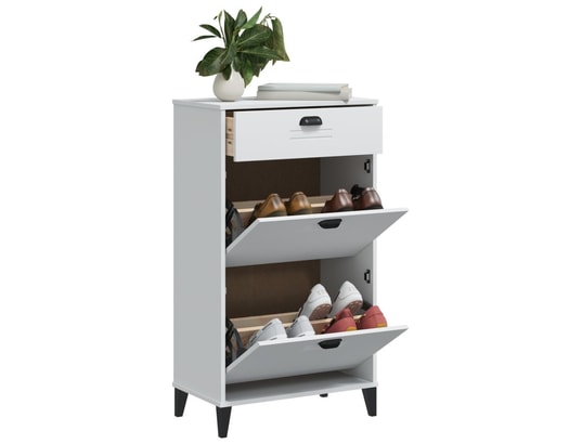 VIDAXL - Armoire à chaussures viken blanc bois de pin solide