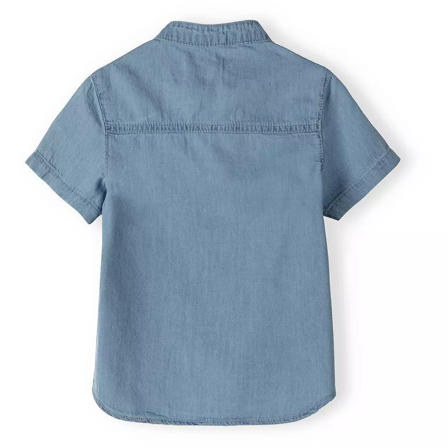 MINOTI Hemd und Shorts im Set Denim-HellblauSandbraun