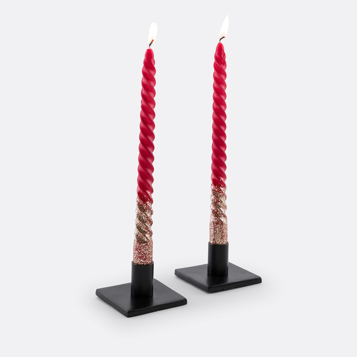 LA REDOUTE INTERIEURS<br>Conjunto de 2 velas torcidas com glitter, Caspar