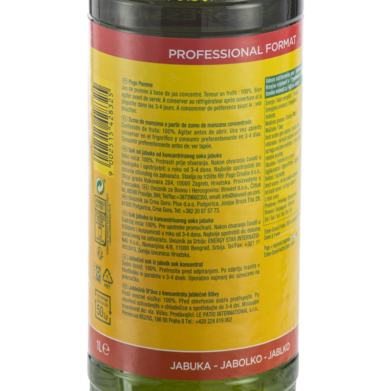 Jus de pomme Pago - 1 L - 6 bouteilles
