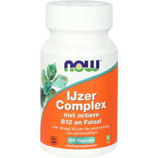 NOW IJzer Complex met actieve B12 en Folaat Vegicaps 100VCP