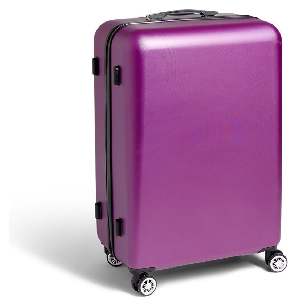 Valise cabine rigide trolley 4 roulettes grand modèle 104L violet