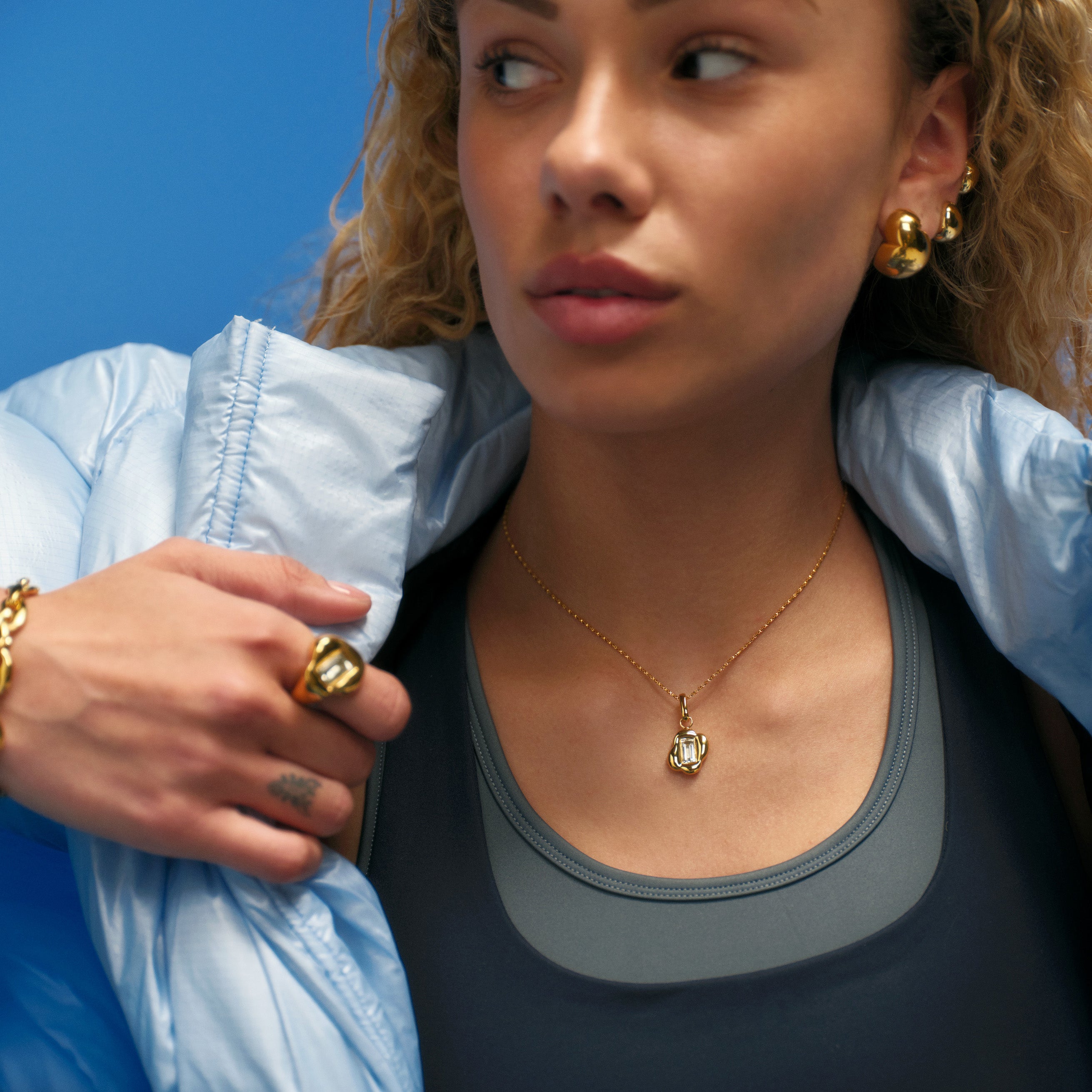 Camille Brinch  Basic Puffer halskæde - forgyldt