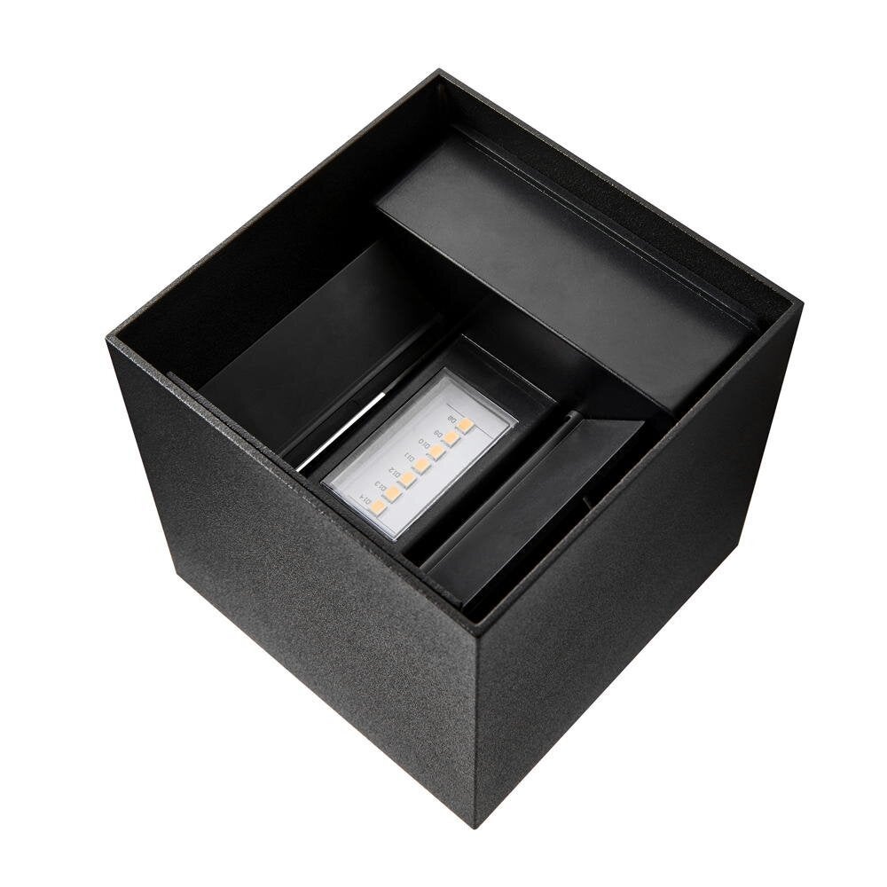 LED wandlamp Milda Kubi in zwart 2x 2,45W 290lm IP44