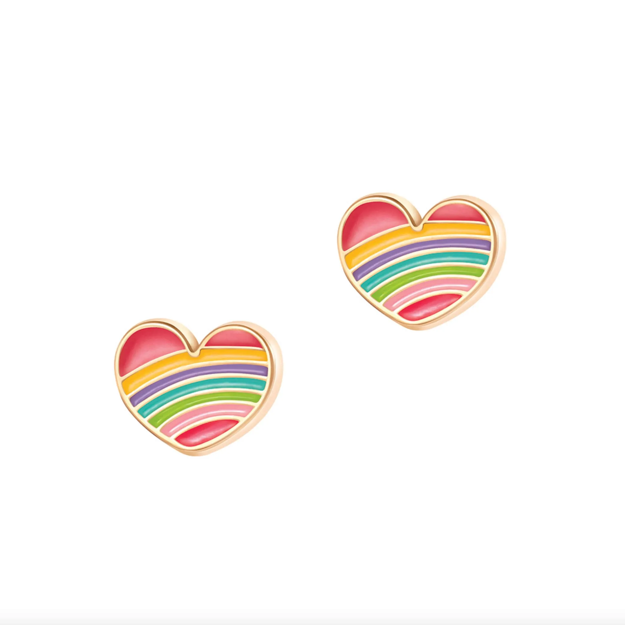Girl Nation Coffret Cadeau Collier et Boucles d'oreilles de fantaisie - Coeur arc-en-ciel