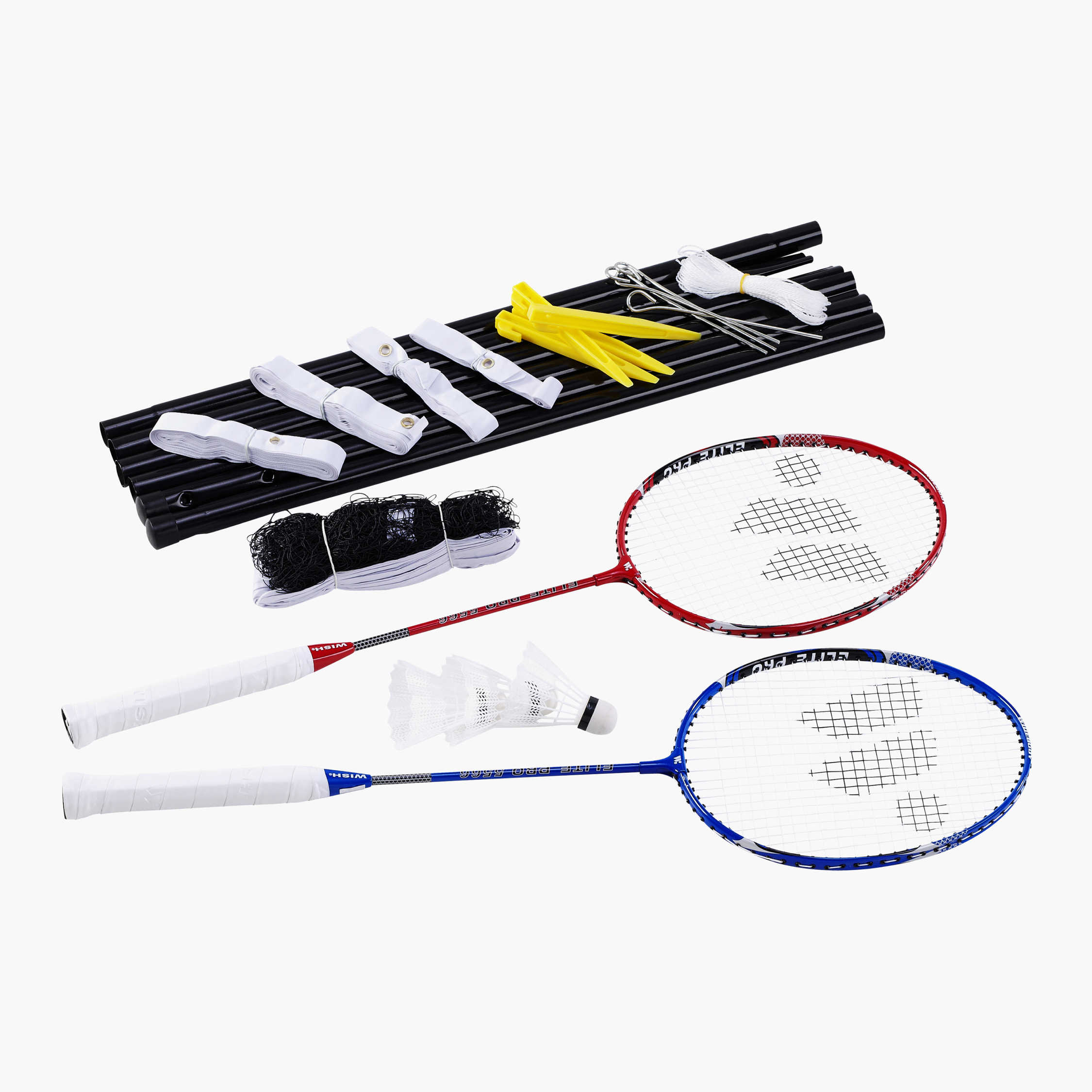 Badmintonsett med nett