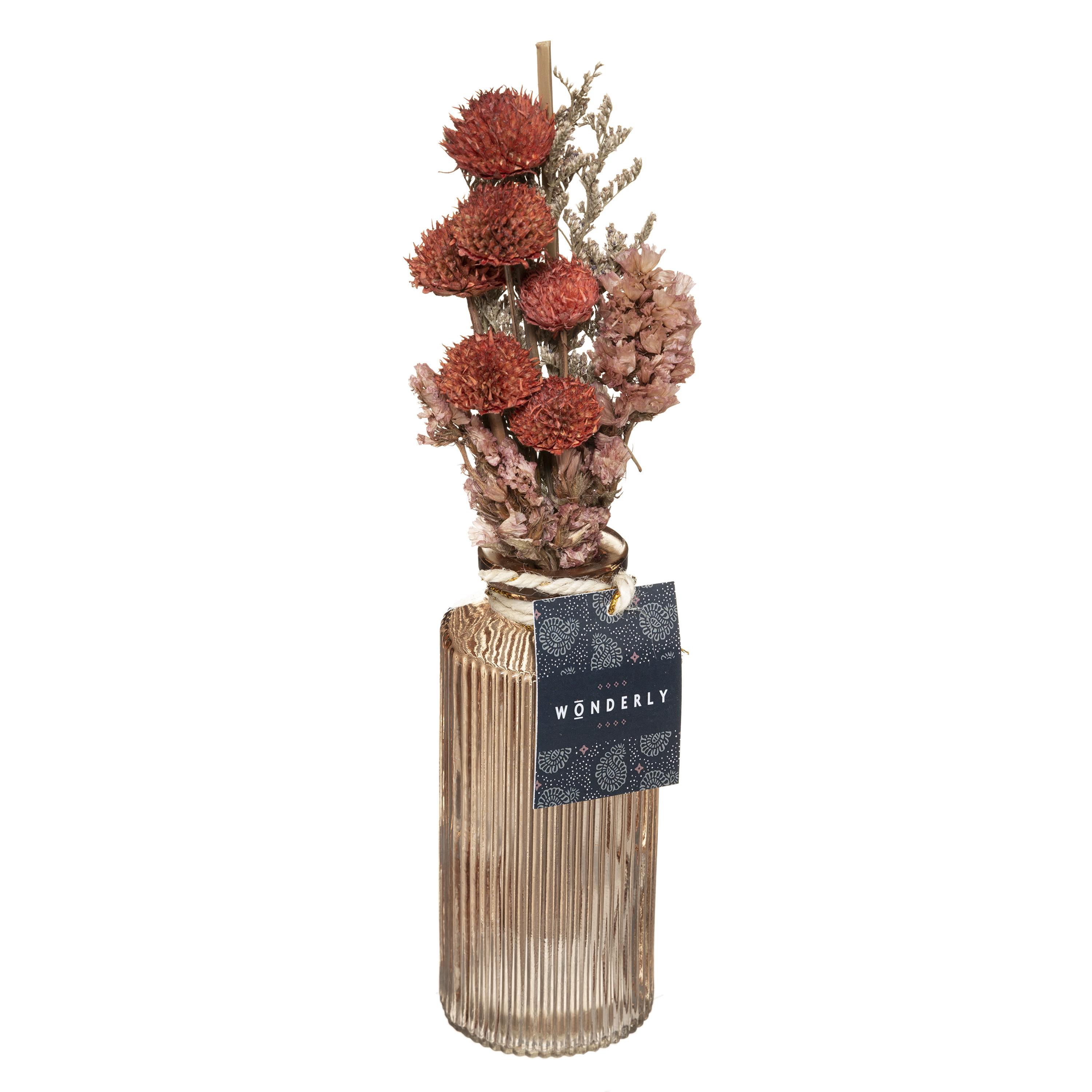 COMPOSIITON FLEUR SECHEE VASE VERRE WONDER