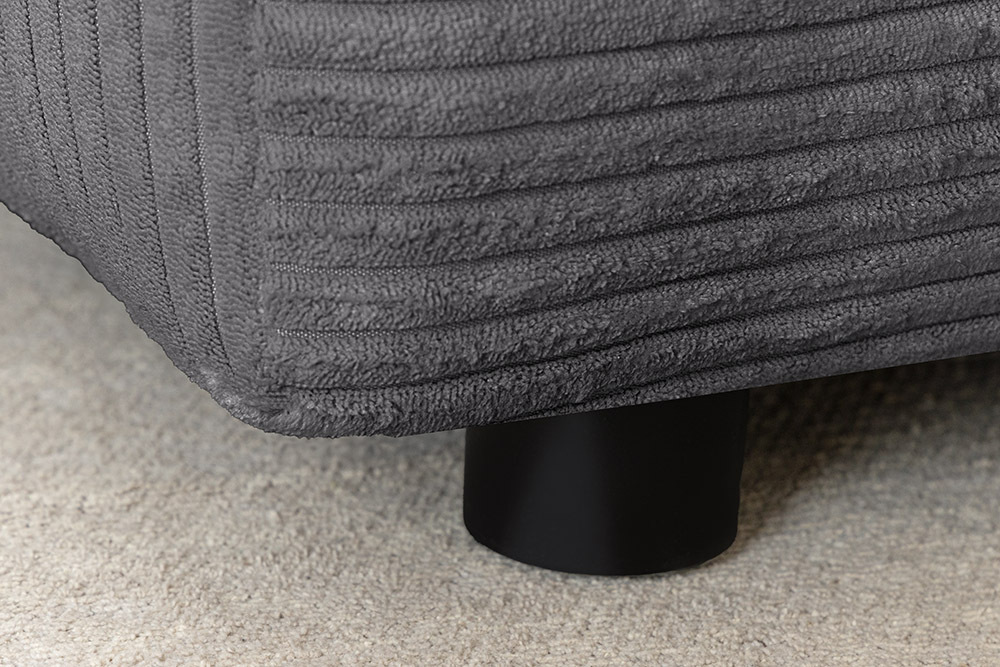 Modernes Ecksofa SIGNATUR 260cm anthrazit Cord beidseitig stellbar inkl. Kissen