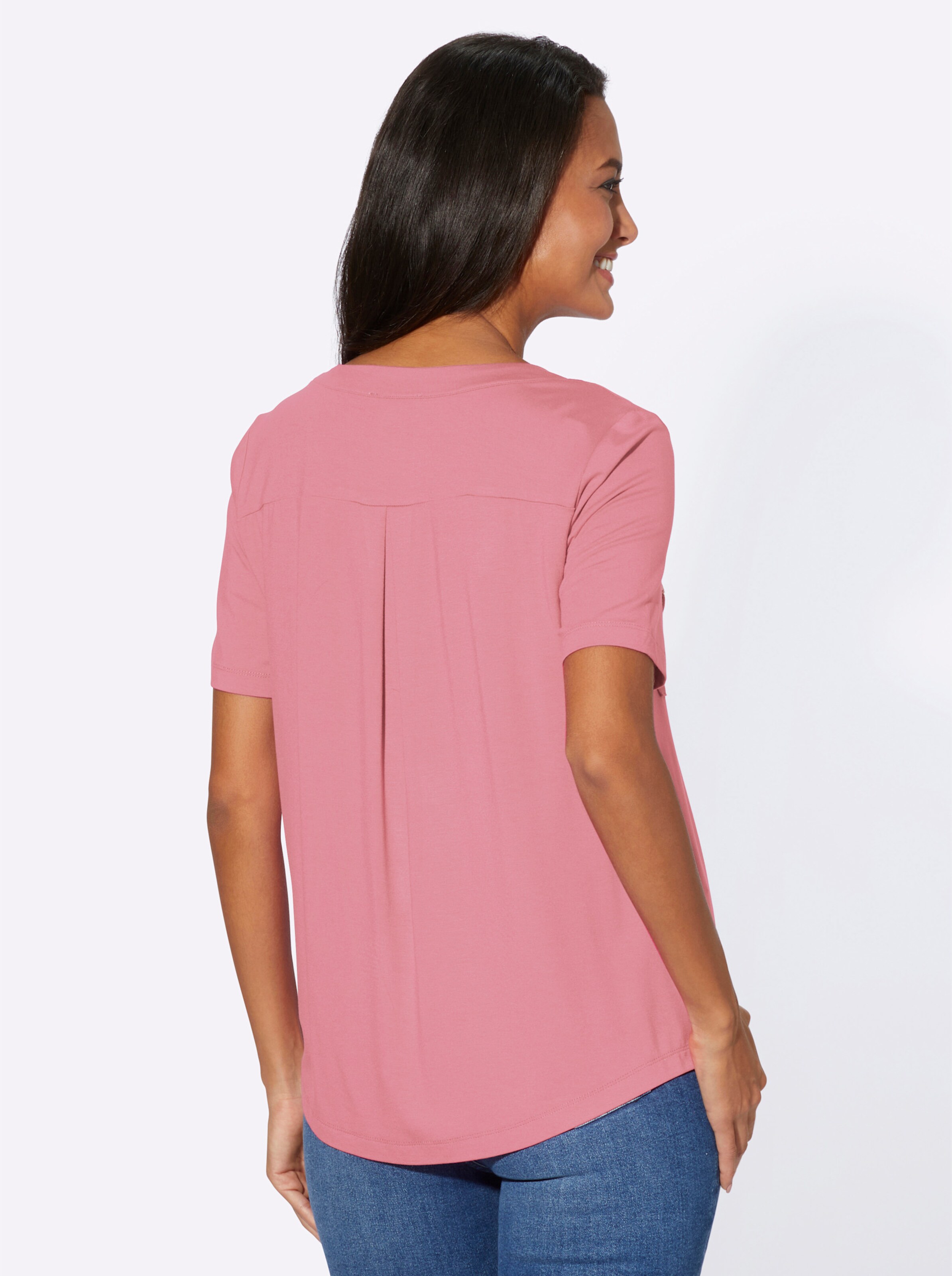 Kurzarmshirt in altrosa
