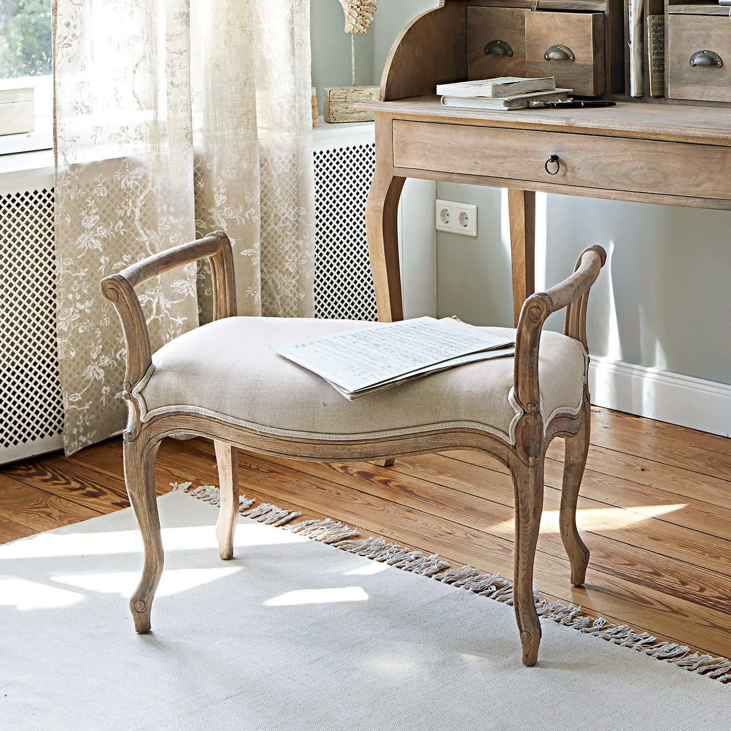 Bank Pierremont creme/antikbraun