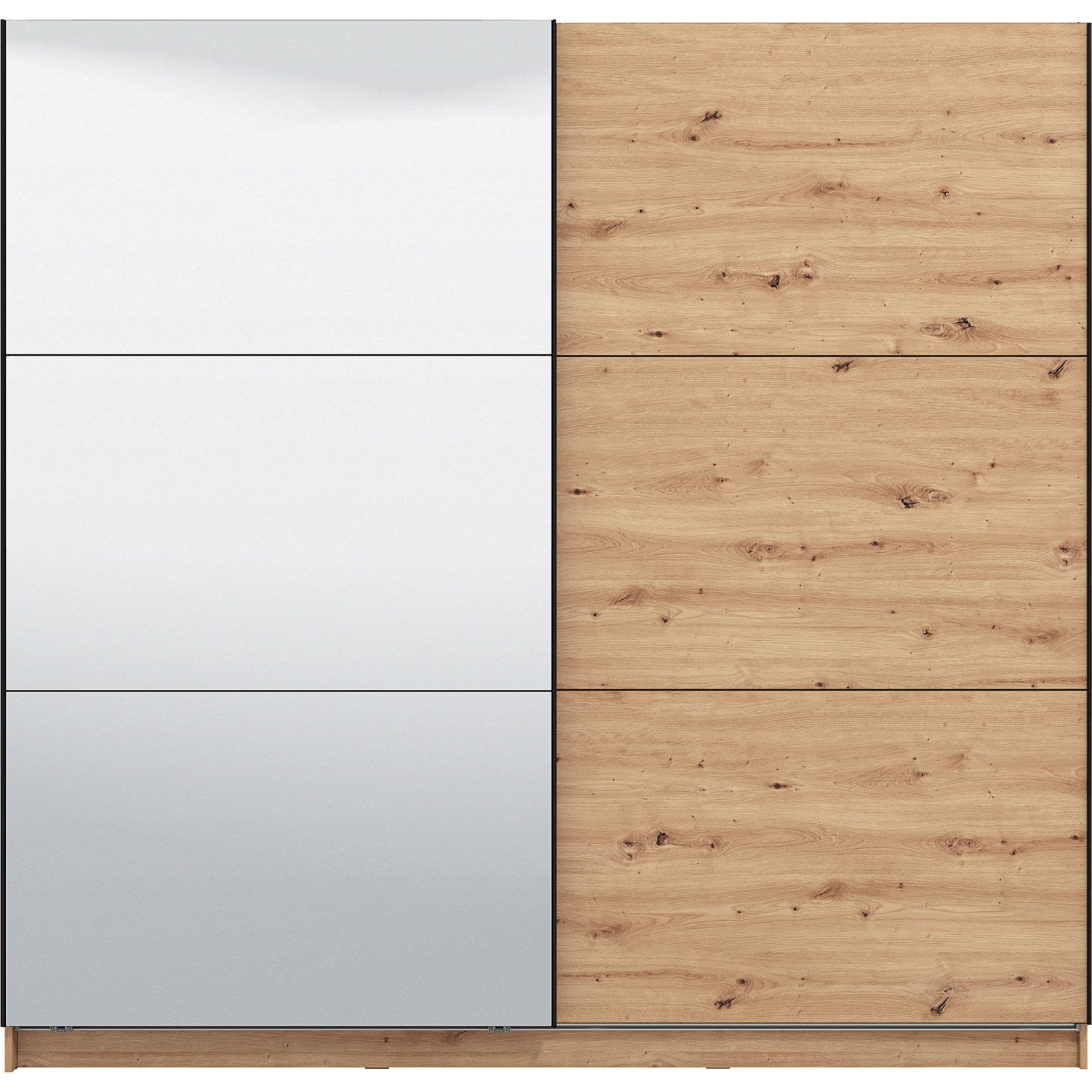 Schwebetürenschrank Sierra Melamin 217 x 210 x 62,5 cm, mit Spiegel artisan