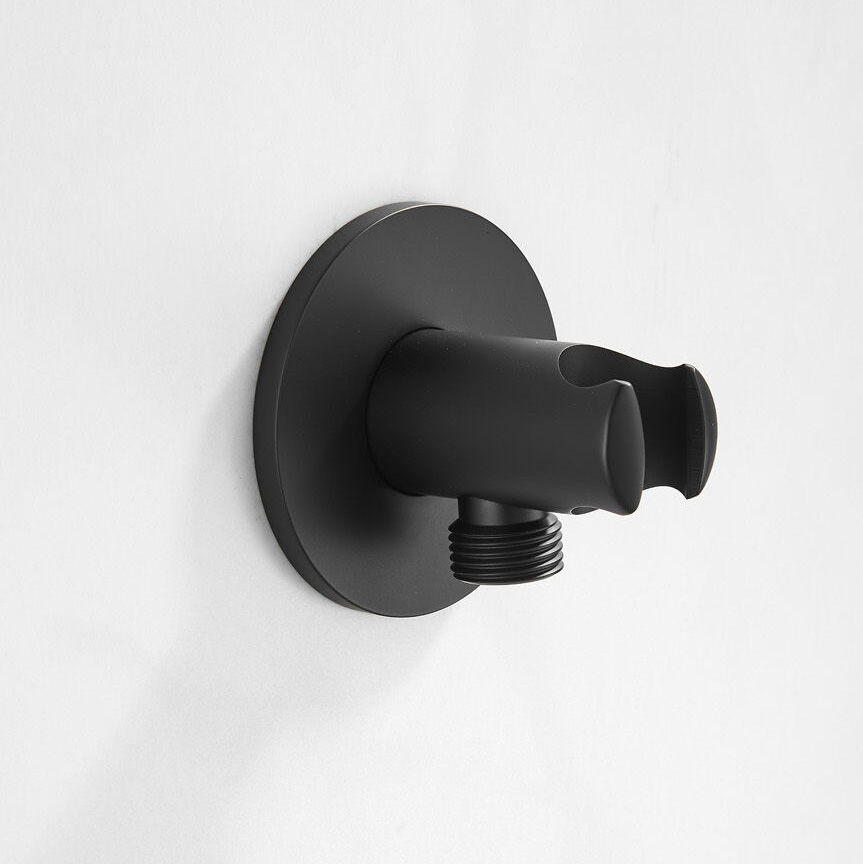 Saniclear Plus Curved inbouw badkraan met 20cm uitloop en staafhanddouche zwart mat