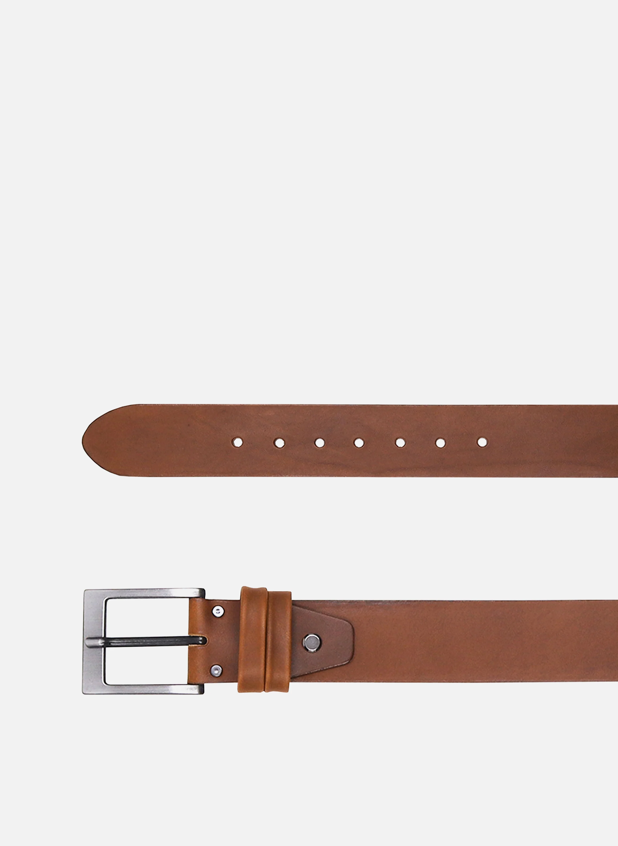 Ceinture casual cuir lisse | Marron