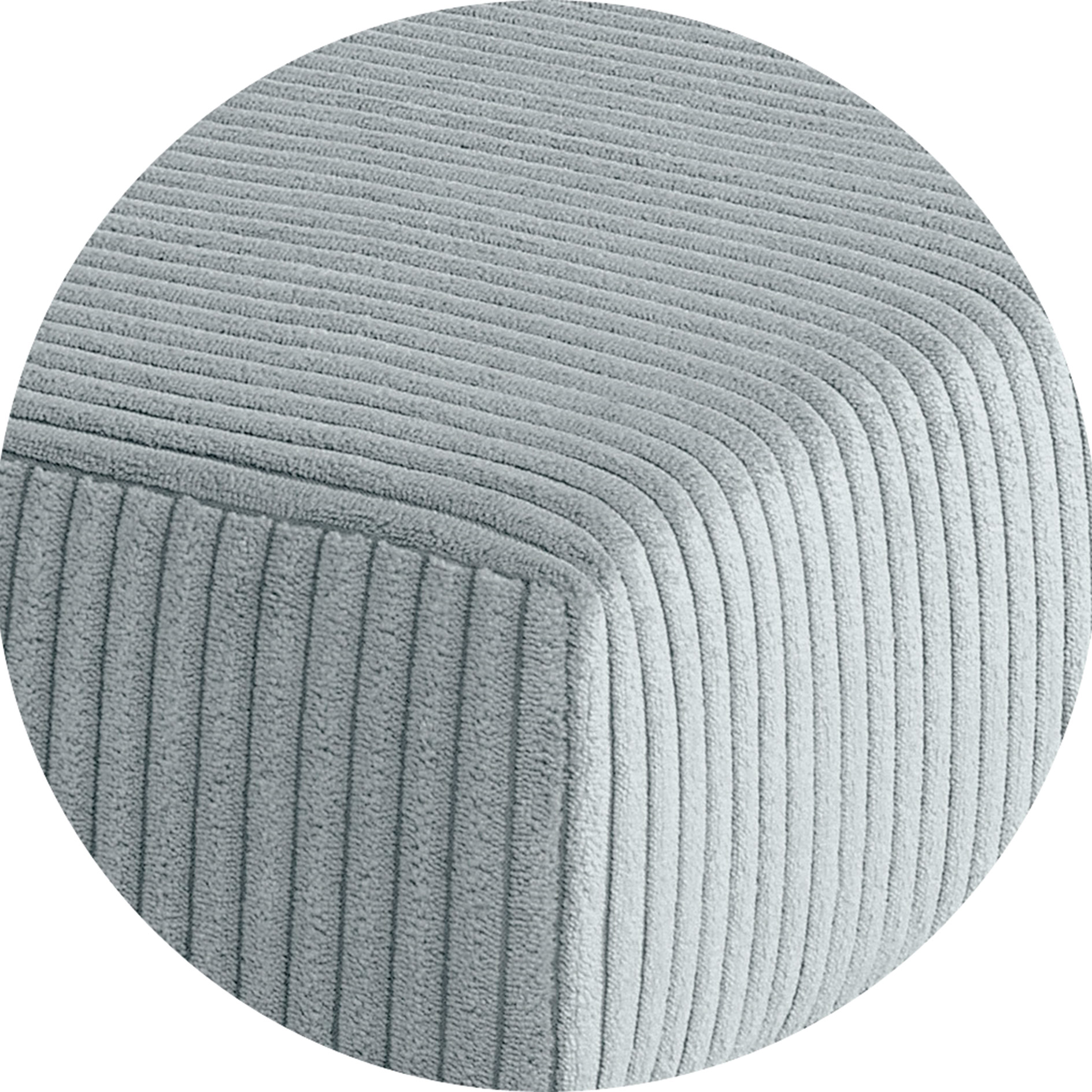 Ecksofa - sage - Cord - Liegefunktion - beidseitig montierbar