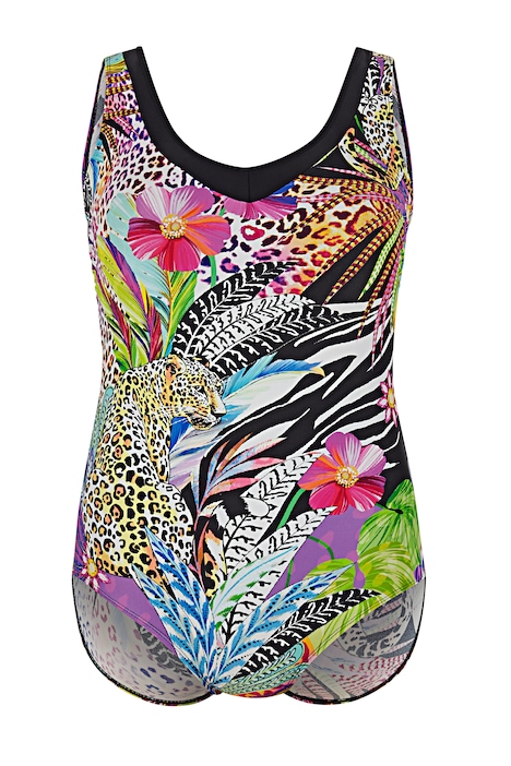 Badeanzug, Softschalen, Animalprint, tiefer Rückenausschnitt